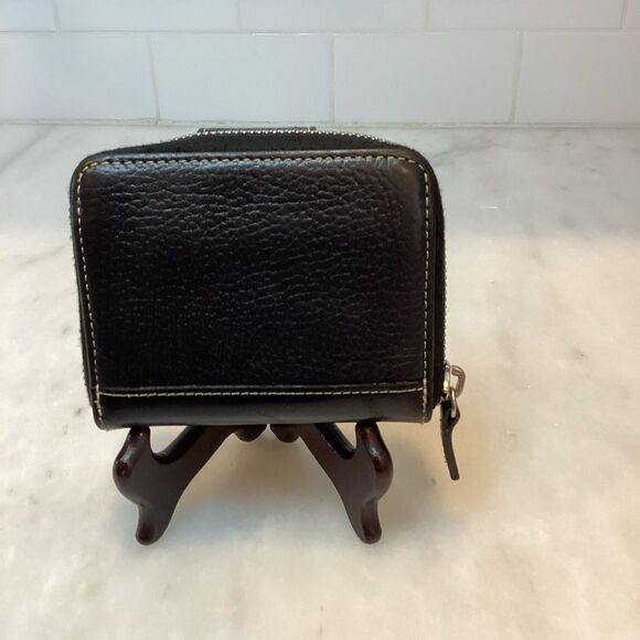 Dooney & Bourke Black Pebbled Leather Bifold Wallet - Picture 4 of 14